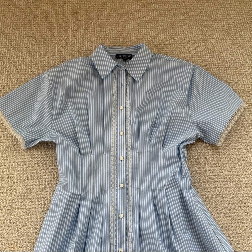 Gorgeous Blue Stripe Button-Front Women’s Dress - Picture 3 of 5